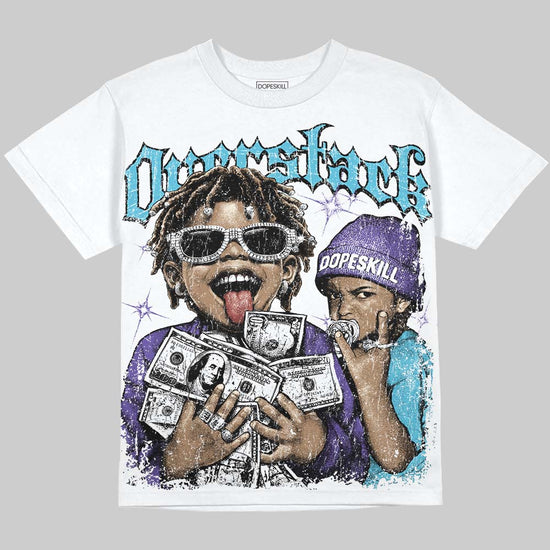 Jordan 8 Aqua DopeSkill Oversize Print T-Shirt Overstack Graphic Streetwear - White