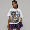 Aqua 8s DopeSkill Oversize Print T-Shirt Overstack Graphic