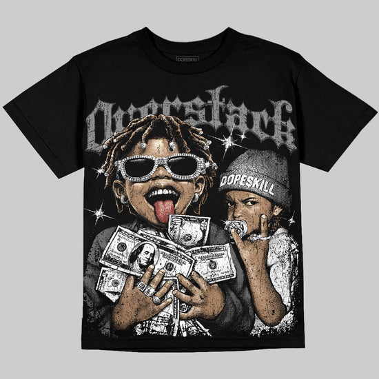 Jordan 4 Black Cat DopeSkill Oversize Print T-Shirt Overstack Graphic Streetwear - Black