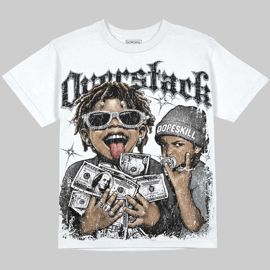Jordan 4 Black Cat DopeSkill Oversize Print T-Shirt Overstack Graphic Streetwear - White