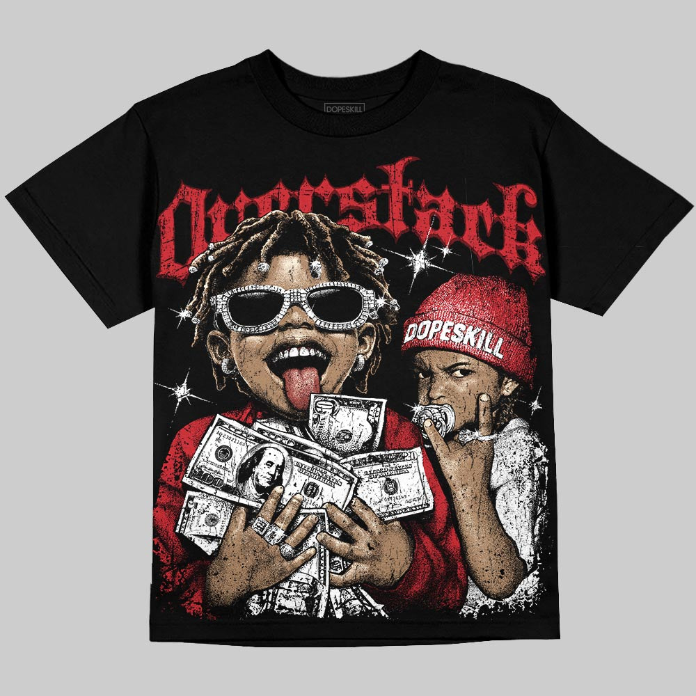 Jordan 12 Bloodline DopeSkill Oversize Print T-Shirt Overstack Graphic Streetwear - Black