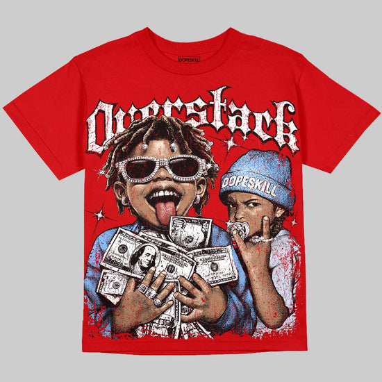 Jordan 11 Cherry DopeSkill Oversize Print T-Shirt Overstack Graphic Streetwear - Red