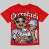 Jordan 11 Cherry DopeSkill Oversize Print T-Shirt Overstack Graphic Streetwear - Red