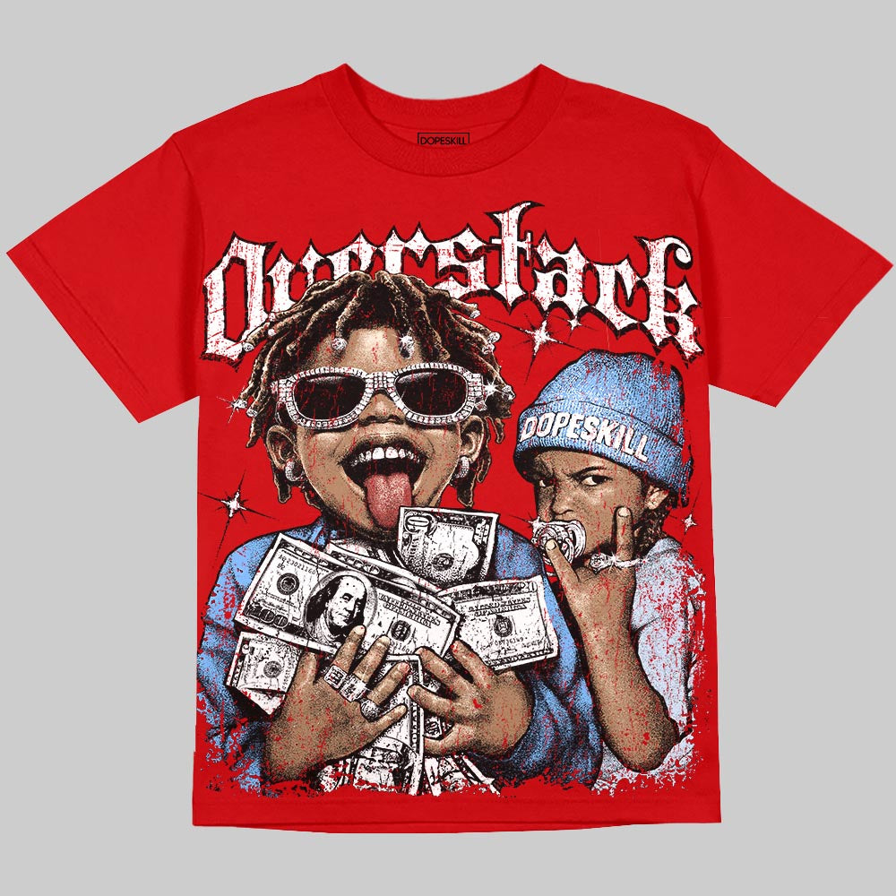 Jordan 11 Cherry DopeSkill Oversize Print T-Shirt Overstack Graphic Streetwear - Red