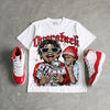Cherry 11s DopeSkill Oversize Print T-Shirt Overstack Graphic