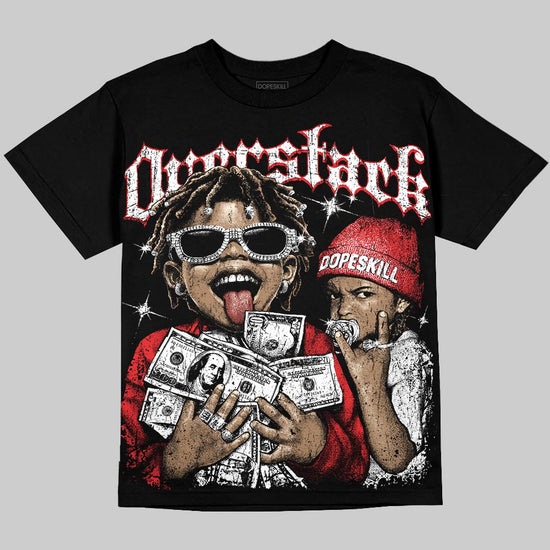Jordan 13 Chicago DopeSkill Oversize Print T-Shirt Overstack Graphic Streetwear - Black
