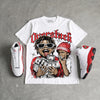 AJ 13 Chicago True Red Cherry DopeSkill Oversize Print T-Shirt Overstack Graphic