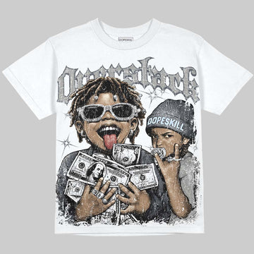 Jordan 11 Cool Grey DopeSkill Oversize Print T-Shirt Overstack Graphic Streetwear  White