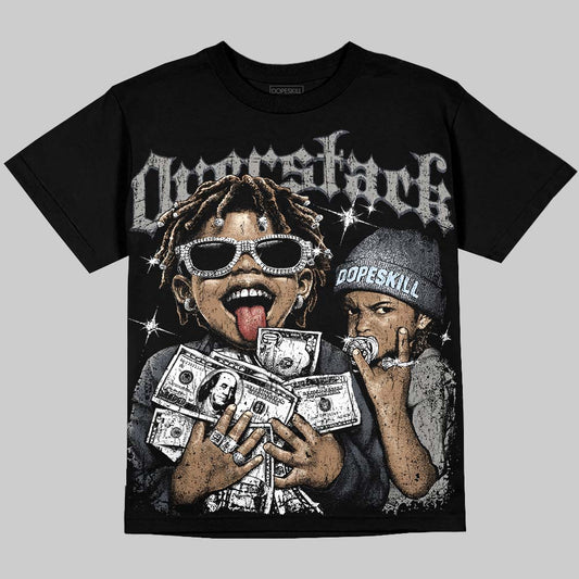 Jordan 11 Cool Grey DopeSkill Oversize Print T-Shirt Overstack Graphic Streetwear - Black