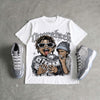Cool Grey 11s DopeSkill Oversize Print T-Shirt Overstack Graphic