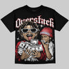 Jordan 5 Fire Red Black DopeSkill Oversize Print T-Shirt Overstack Graphic Streetwear - Black