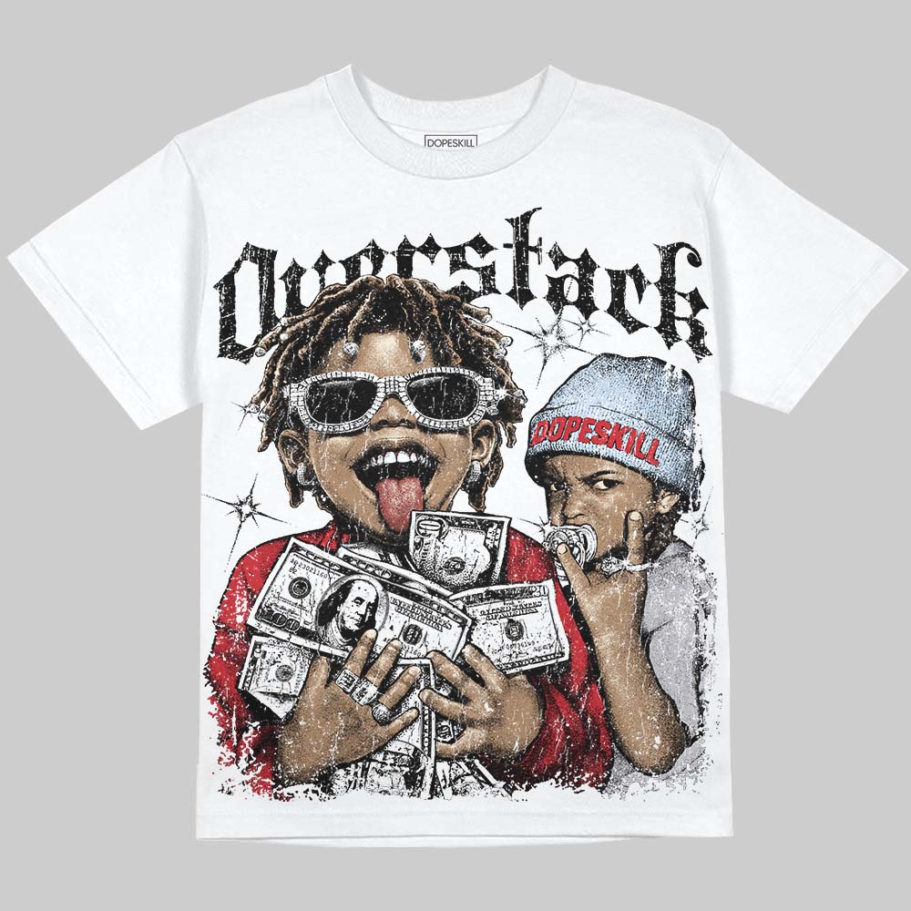 Jordan 5 Black Metallic Reimagined DopeSkill Oversize Print T-Shirt Overstack Graphic Streetwear - White