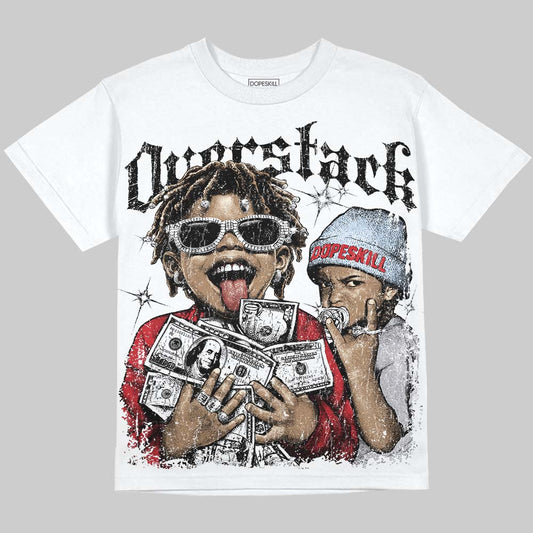 Jordan 5 Black Metallic Reimagined DopeSkill Oversize Print T-Shirt Overstack Graphic Streetwear - White