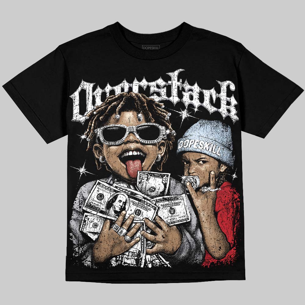 Jordan 5 Black Metallic Reimagined DopeSkill Oversize Print T-Shirt Overstack Graphic Streetwear - Black