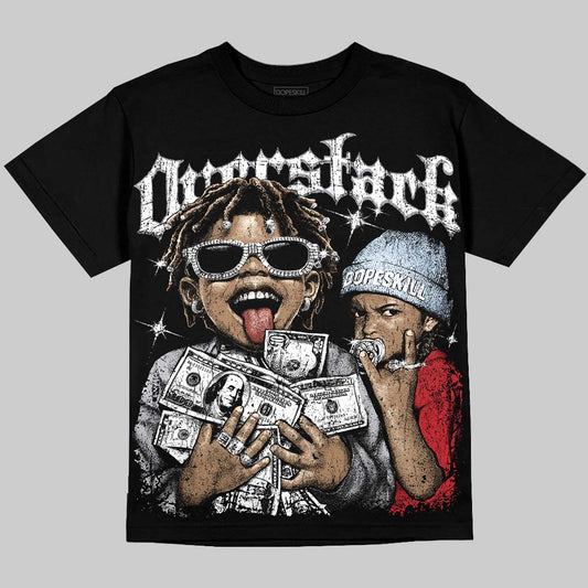Jordan 5 Black Metallic Reimagined DopeSkill Oversize Print T-Shirt Overstack Graphic Streetwear - Black