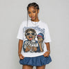 French Blue 12s DopeSkill Oversize Print T-Shirt Overstack Graphic