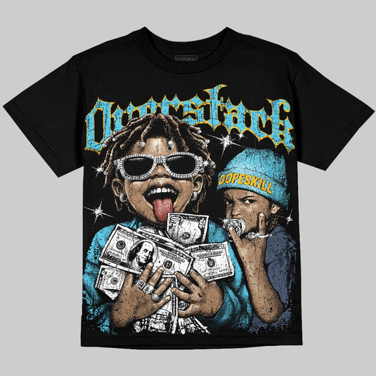 Jordan 11 Gamma Blue DopeSkill Oversize Print T-Shirt Overstack Graphic Streetwear - Black