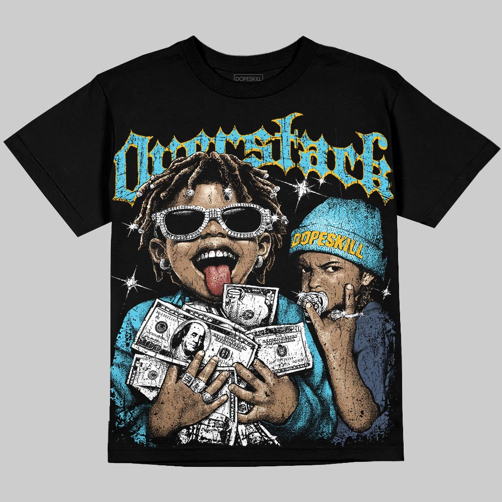 Jordan 11 Gamma Blue DopeSkill Oversize Print T-Shirt Overstack Graphic Streetwear - Black