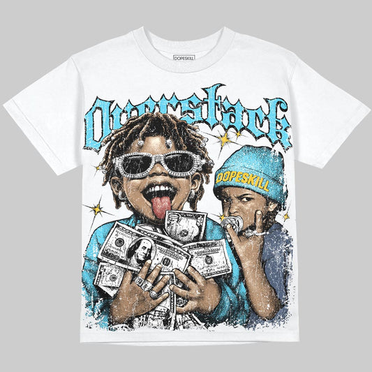 Jordan 11 Gamma Blue DopeSkill Oversize Print T-Shirt Overstack Graphic Streetwear - White