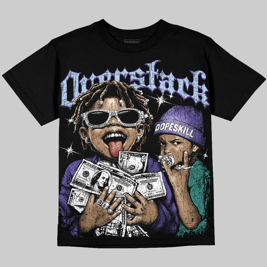 Jordan 5 Grape DopeSkill Oversize Print T-Shirt Overstack Graphic Streetwear - black