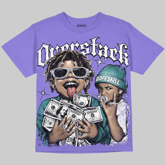 Jordan 5 Grape DopeSkill Oversize Print T-Shirt Overstack Graphic Streetwear - Violet