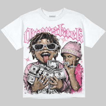 Jordan 4 Iced Carmine DopeSkill Oversize Print T-Shirt Overstack Graphic Streetwear - White