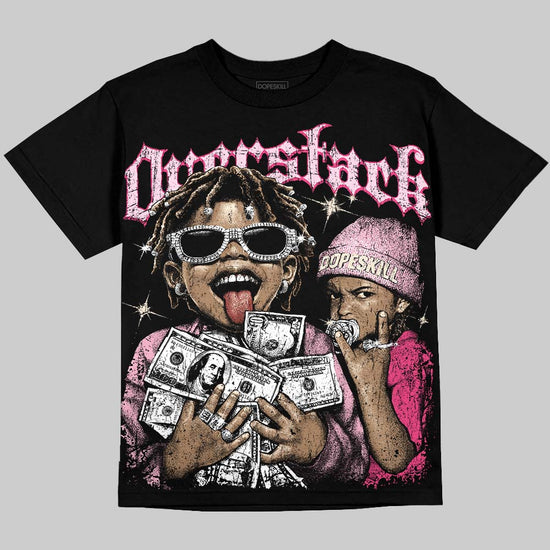 Jordan 4 Iced Carmine DopeSkill Oversize Print T-Shirt Overstack Graphic Streetwear - Black