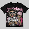 Jordan 4 Iced Carmine DopeSkill Oversize Print T-Shirt Overstack Graphic Streetwear - Black