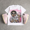 Iced Carmine 4s DopeSkill Oversize Print T-Shirt Overstack Graphic