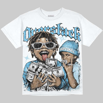 Jordan 11 Legend Blue DopeSkill Oversize Print T-Shirt Overstack Graphic Streetwear - White