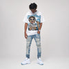 Legend Blue 11s DopeSkill Oversize Print T-Shirt Overstack Graphic