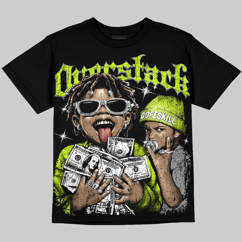 Max 95 Big Bubble Neon Yellow DopeSkill Oversize Print T-Shirt Overstack Graphic Streetwear - Black
