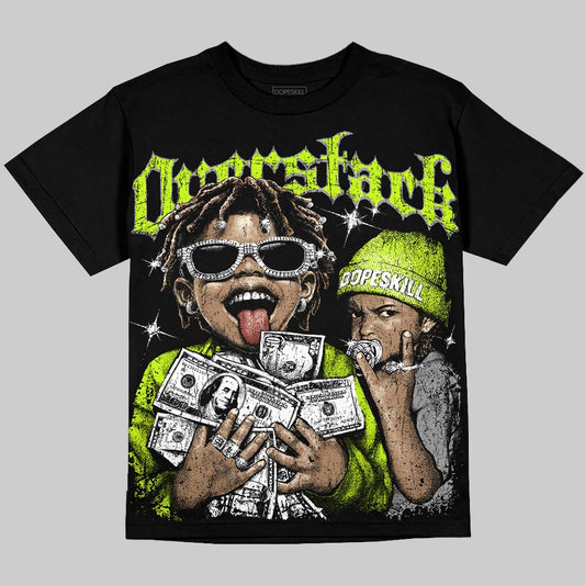 Max 95 Big Bubble Neon Yellow DopeSkill Oversize Print T-Shirt Overstack Graphic Streetwear - Black