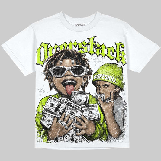 Max 95 Big Bubble Neon Yellow DopeSkill Oversize Print T-Shirt Overstack Graphic Streetwear - White