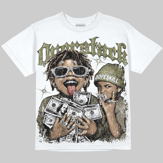 Jordan 3 Medium Olive DopeSkill Oversize Print T-Shirt Overstack Graphic Streetwear - White