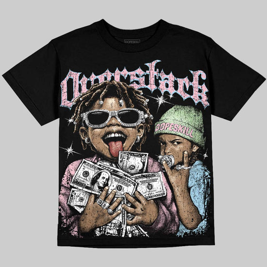 Jordan 4 Medium Soft Pink DopeSkill Oversize Print T-Shirt Overstack Graphic Streetwear - Black