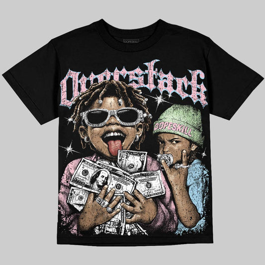 Jordan 4 Medium Soft Pink DopeSkill Oversize Print T-Shirt Overstack Graphic Streetwear - Black