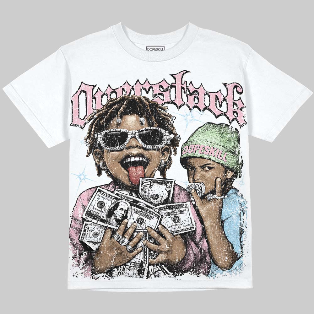 Jordan 4 Medium Soft Pink DopeSkill Oversize Print T-Shirt Overstack Graphic Streetwear - White