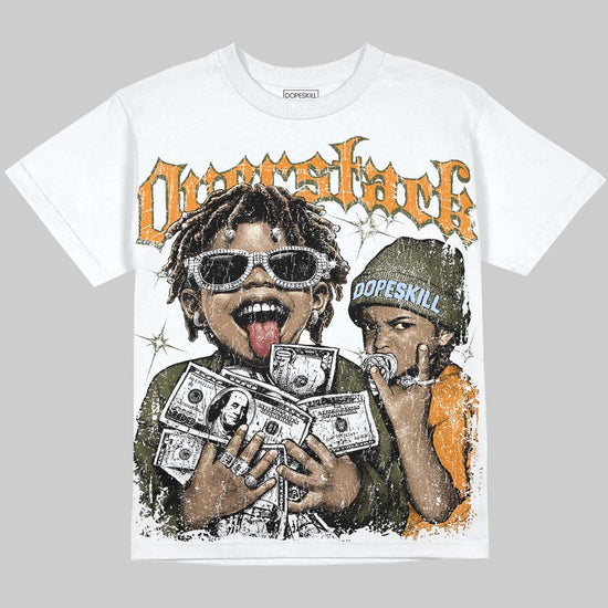 Jordan 5 Olive DopeSkill Oversize Print T-Shirt Overstack Graphic Streetwear - White