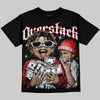 Jordan 4 Red Cement DopeSkill Oversize Print T-Shirt Overstack Graphic Streetwear - Black