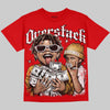 Jordan 4 Red Thunder DopeSkill Oversize Print T-Shirt Overstack Graphic Streetwear - Red