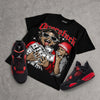 Red Thunder 4s DopeSkill Oversize Print T-Shirt Overstack Graphic
