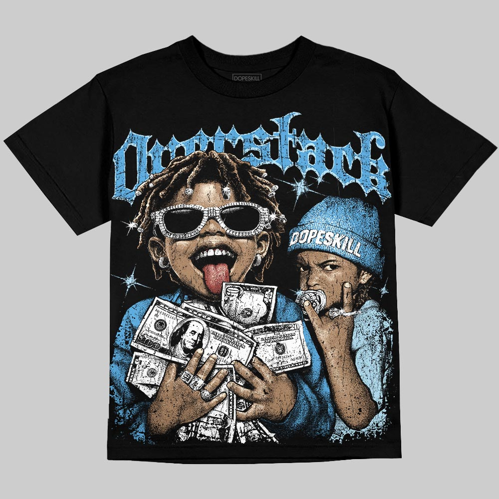 Jordan 11 University Blue DopeSkill Oversize Print T-Shirt Overstack Graphic Streetwear - Black