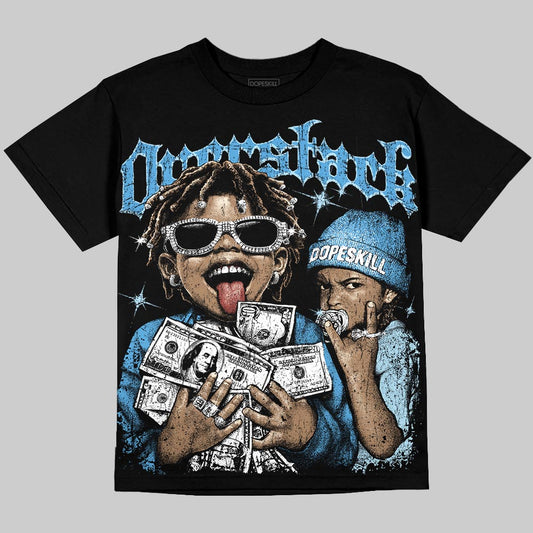 Jordan 11 University Blue DopeSkill Oversize Print T-Shirt Overstack Graphic Streetwear - Black