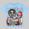 Jordan 11 University Blue DopeSkill Oversize Print T-Shirt Overstack Graphic Streetwear - Chambray