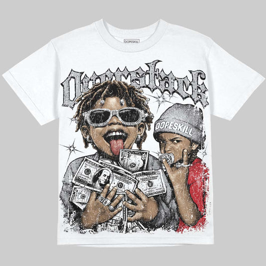 Jordan 4 White Cement DopeSkill Oversize Print T-Shirt Overstack Graphic Streetwear - White