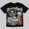 Jordan 4 White Cement DopeSkill Oversize Print T-Shirt Overstack Graphic Streetwear - Black