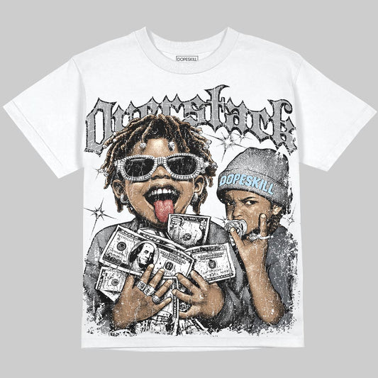 Jordan 5 Wolf Grey DopeSkill Oversize Print T-Shirt Overstack Graphic Streetwear - WHite
