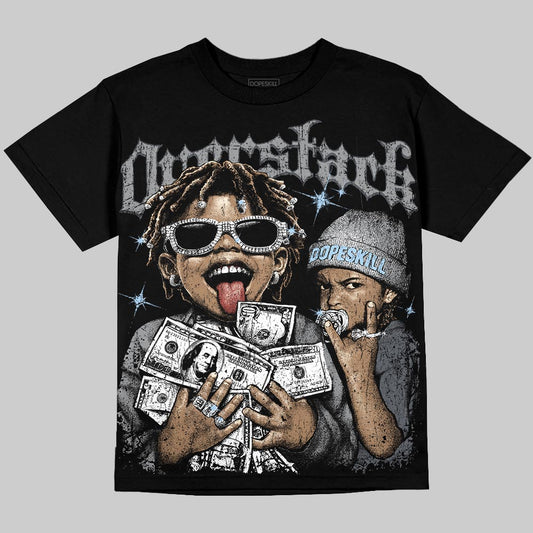 Jordan 5 Wolf Grey DopeSkill Oversize Print T-Shirt Overstack Graphic Streetwear - Black