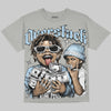 Jordan 5 Wolf Grey DopeSkill Oversize Print T-Shirt Overstack Graphic Streetwear - Grey